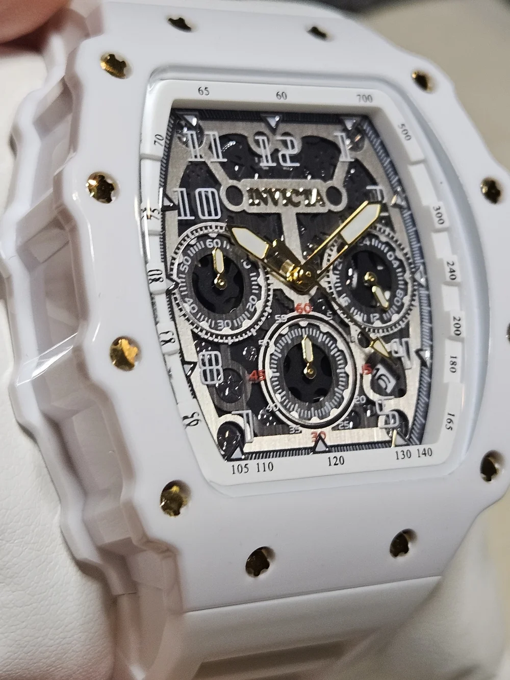 Invicta Racing Men’s White and Gold Chronograph Watch